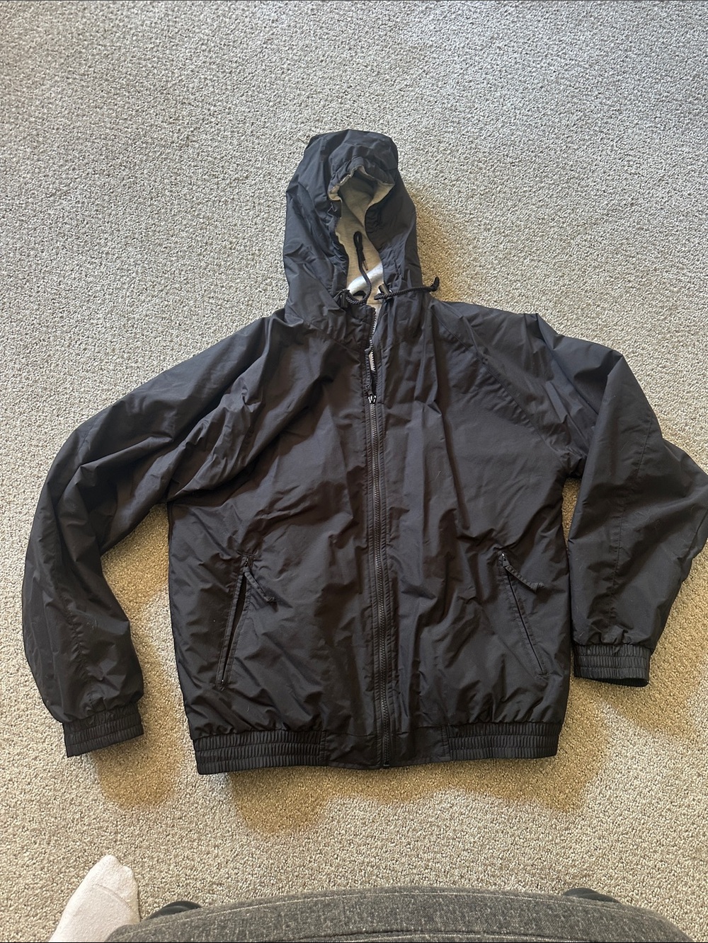 Women's Black Hooded Windbreaker Jacket